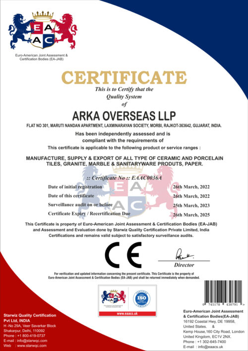 Arka overseas LLP - CE MARK